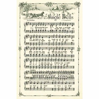 Vintage Christmas card Jingle Bells